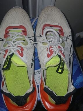 Nike Women's Running Shoes in White with Neon Green & Orange Accents